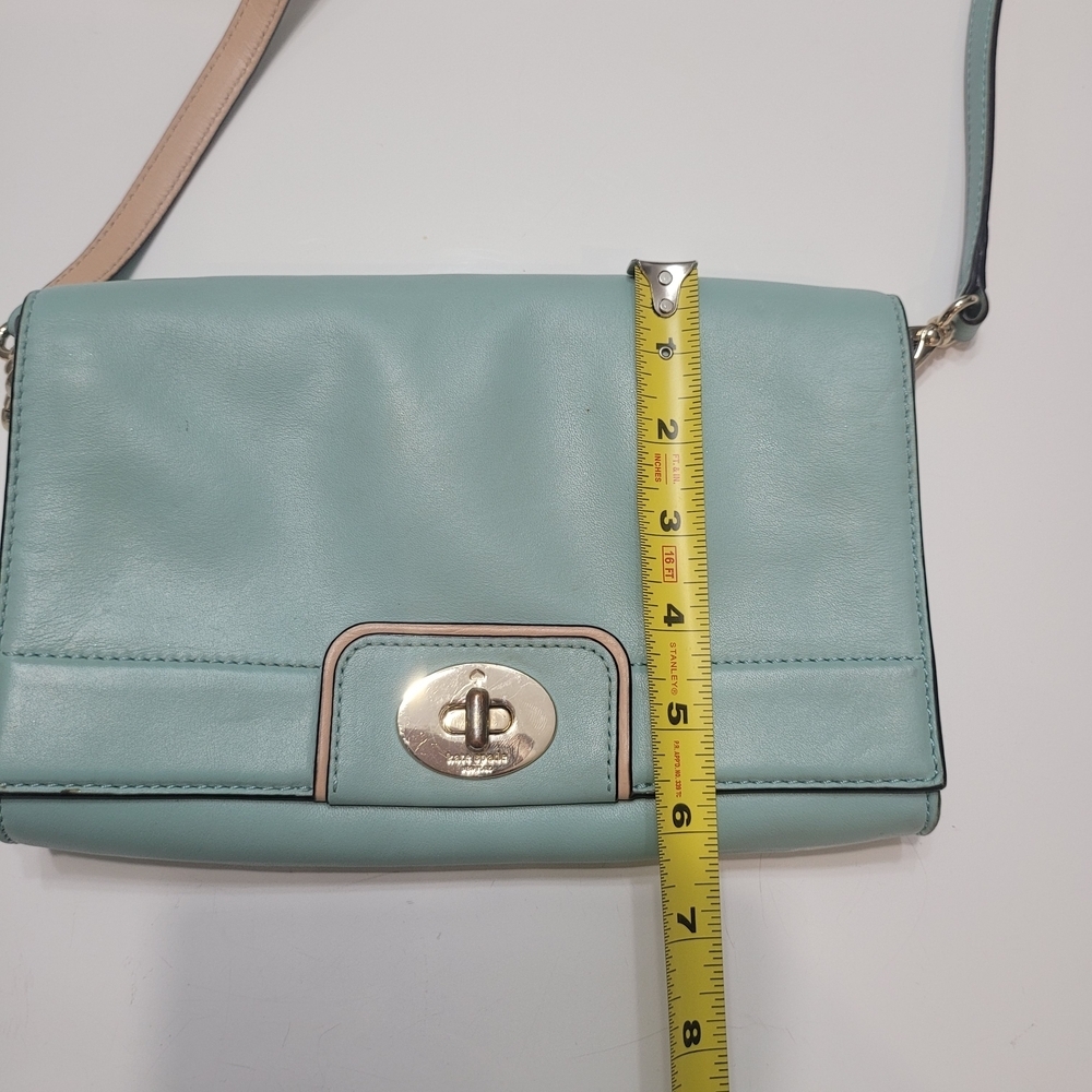 Kate Spade Juliana Leather Crossbody Purse Turquoise - Picture 11 of 16